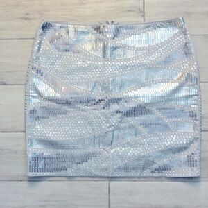 WHBM White House Black Market silver sequin skirt - 14